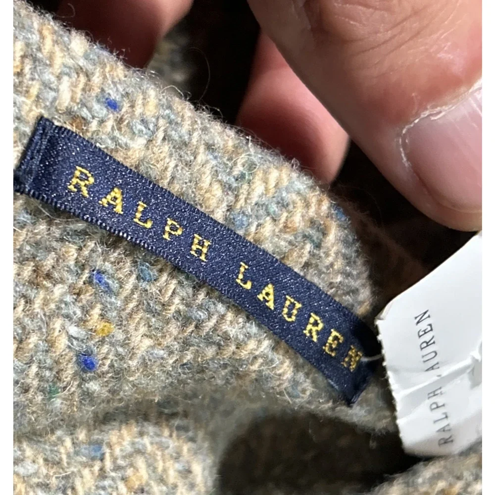 Polo Ralph Lauren 100% Wool Pillow Cover Only 26x26 Herringbone Bedford Hunt